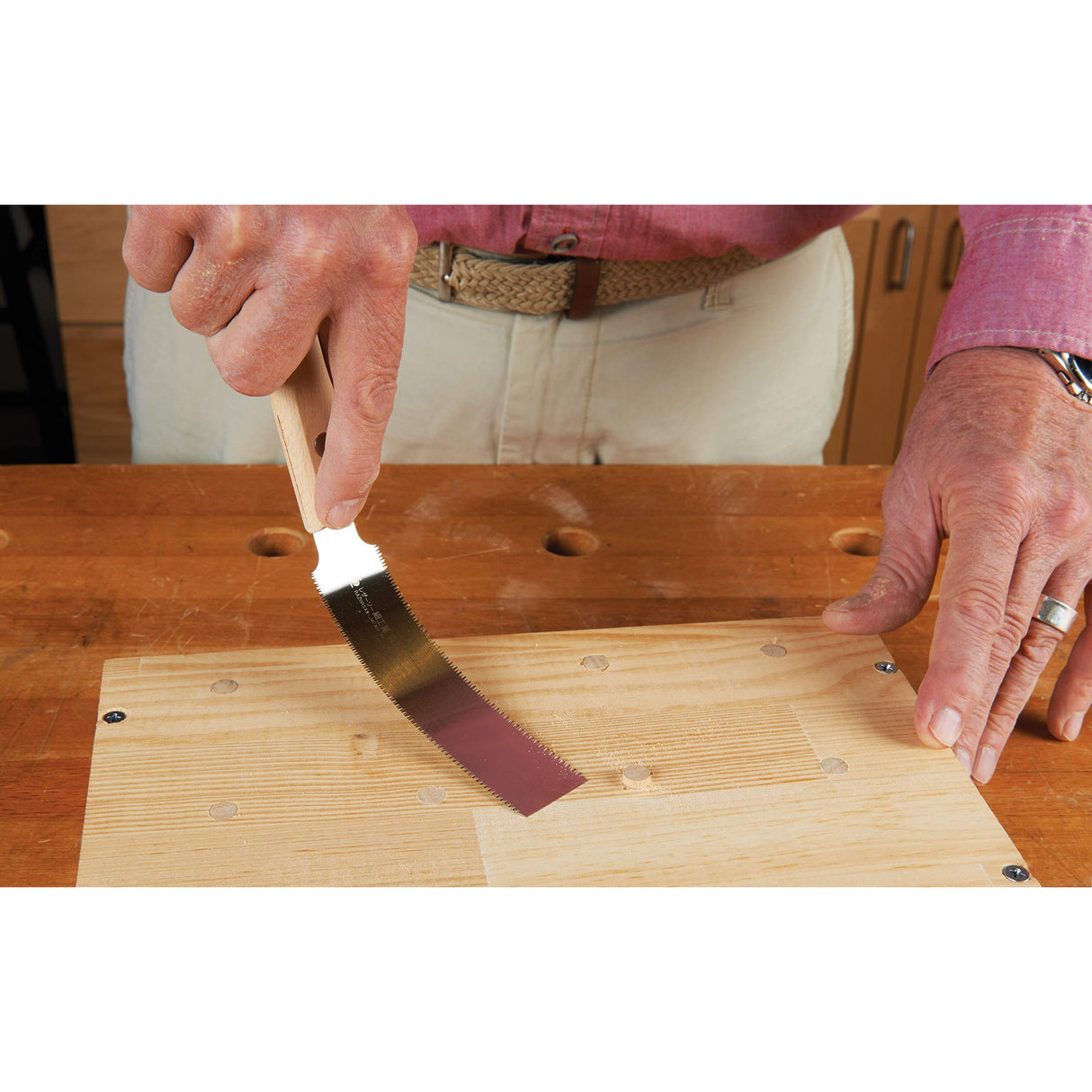 Gyokucho Razorsaw Flush Cutting Double Edge Saw 125mm with Wood Handle GYOKUCHO