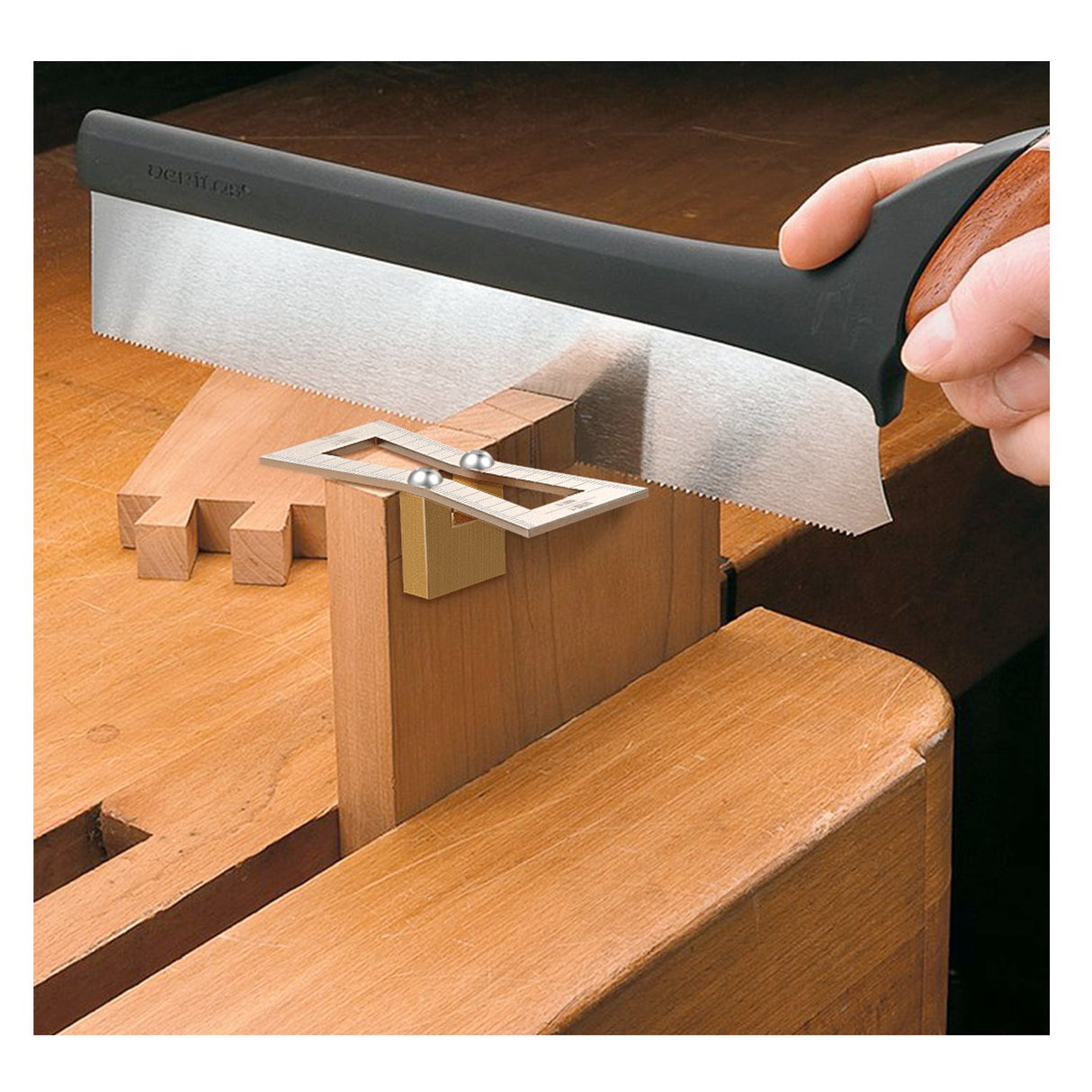 Housolution Dovetail Marker, Stainless Steel Dovetail Jig Guide with Scale Size 1:5-1:6 and 1:7-1:8, Precise Dovetail Guide, Wood Joints Dovetail Housolution