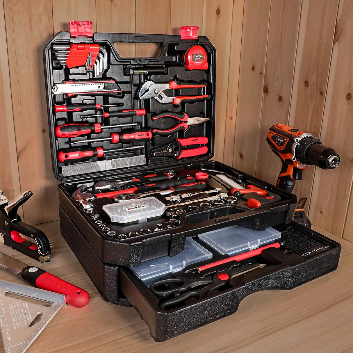 KingTool 325 Piece Home Repair Tool Kit, General Home/Auto Repair Tool Set, Toolbox Storage Case with Drawer, General Household Tool Kit - Perfect KINGTOOL