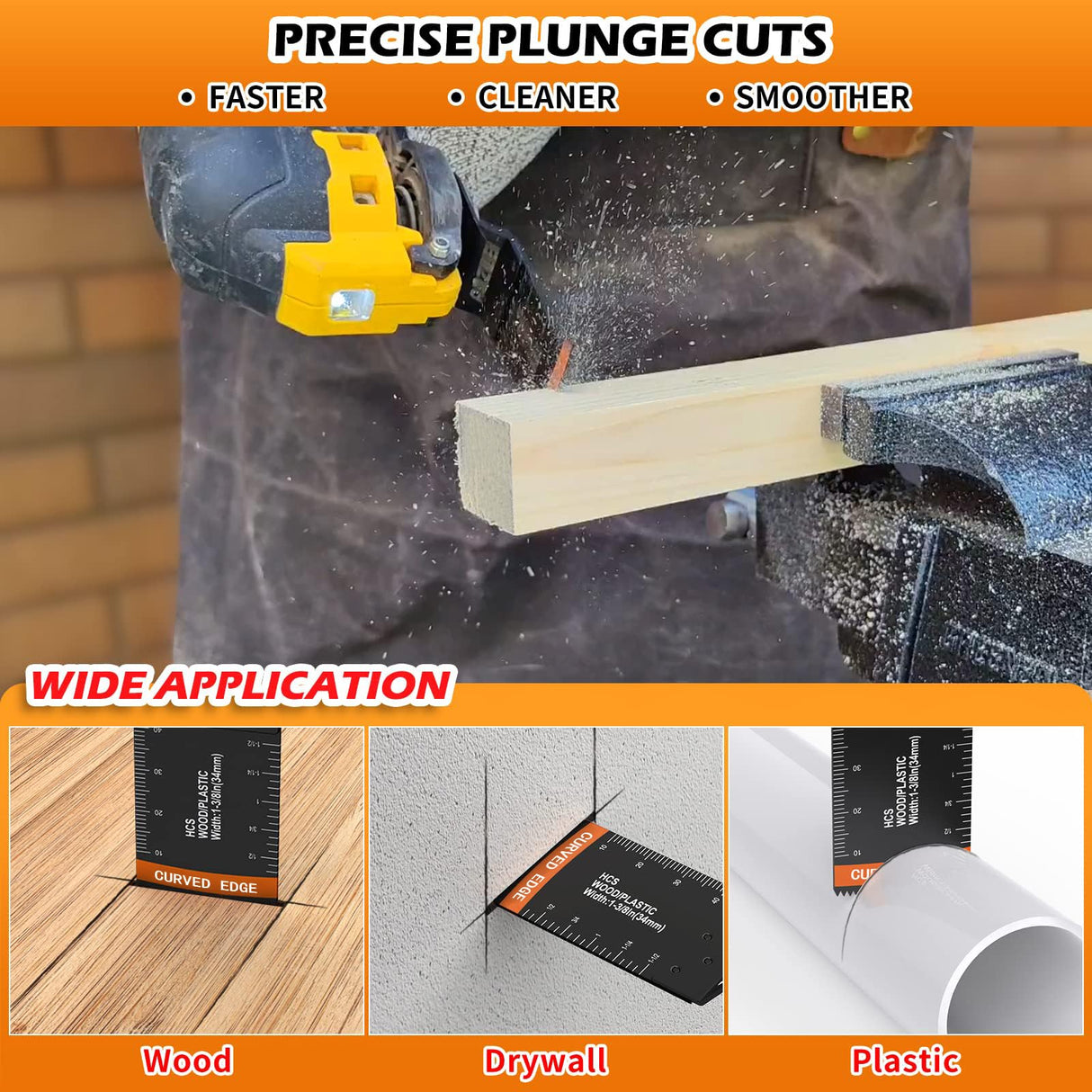 AMZWEI 154 Metal Wood Oscillating Tool Blade, Titanium Oscillating Saw Blades with Sandpaper, Quick Release Multi Tool Blades Kits for Dewalt Ryobi AMZWEI