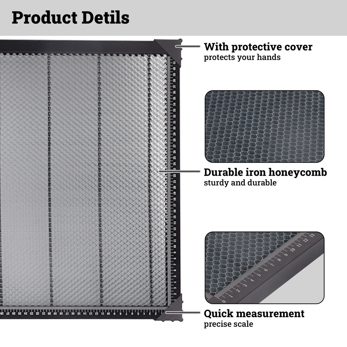 Dawot Laser Honeycomb Working Table 18.5"x17.32"x0.87" Honeycomb Laser Bed for Smooth Edge Cutting, Fast Heat Dissipation and Dawot