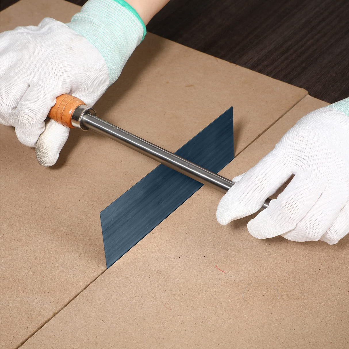 Therwen Scraper Burnisher and 6 Pcs Multi-Shaped Scraper Set Burnishing Tool Card Scraper Woodworking Include 3 Rectangle 1 Gooseneck 1 Curved 1 Therwen