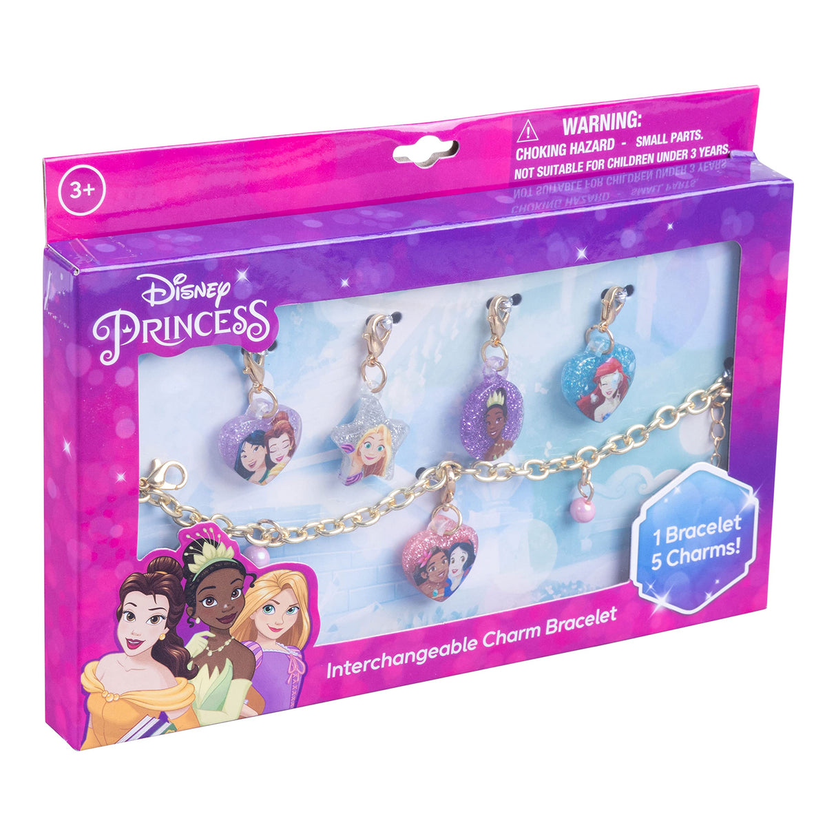 LUV HER Disney Princess Add A Charm Box Set with 1 charm bracelet & 5 interchangeable charms - Ages 3+ LUV HER