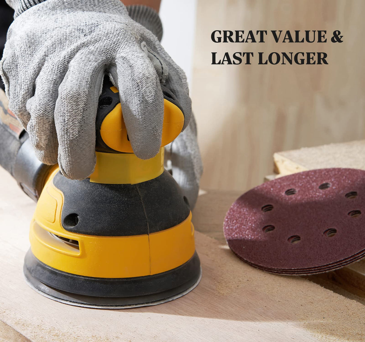 S SATC 72 PCS 5 Inch 8 Hole Hook and Loop Adhesive Sanding Discs Sandpaper for Random Orbital Sander 40 60 80 120 180 240 320 Grits S SATC