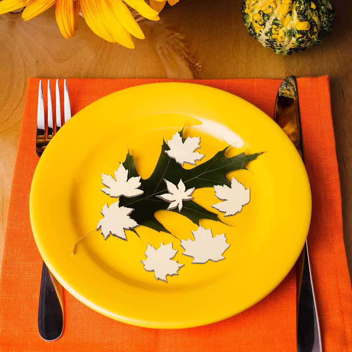 80 Pieces Wooden Maple Leaf Cutout Unfinished Blank Wooden Maple Leaf Slice Maple Leaf Shaped Wood Pieces 1.2 Inch Mini Wooden Maple Leaf Ornament Jetec