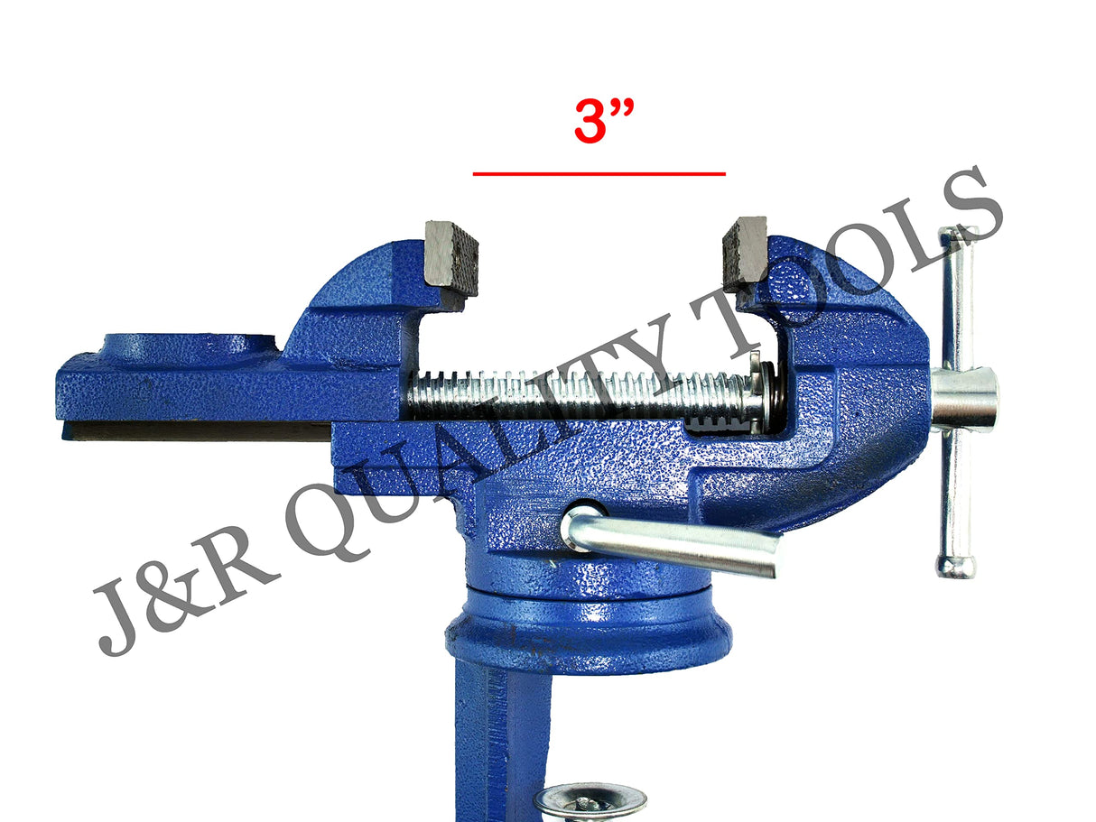 VCT Clamp on Vise Swivel Base Bench Vise 2" Jaw, Table Top Vice Portable for Workbench, Home, Drilling, Woodworking VCT