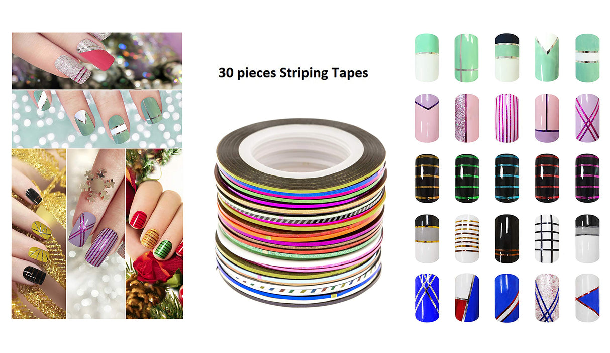 Beaute Galleria Bundle 50 Pieces Nail Art Tool Kit with Pouch - 5 Pieces Dotting Tool Marbleizing Pen (10 Sizes), 15 Pieces Acrylic Gel Detailing BEAUTÉ GALLERIA