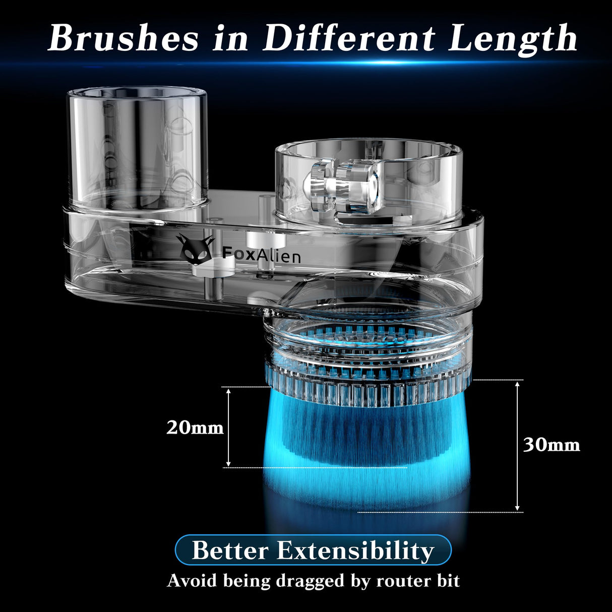 FoxAlien 42mm Diameter Dust Shoe for Mastuer Pro, Masuter 4040 CNC Router Machine with 42mm Spindle Motor, Hose Diameter 38mm FoxAlien