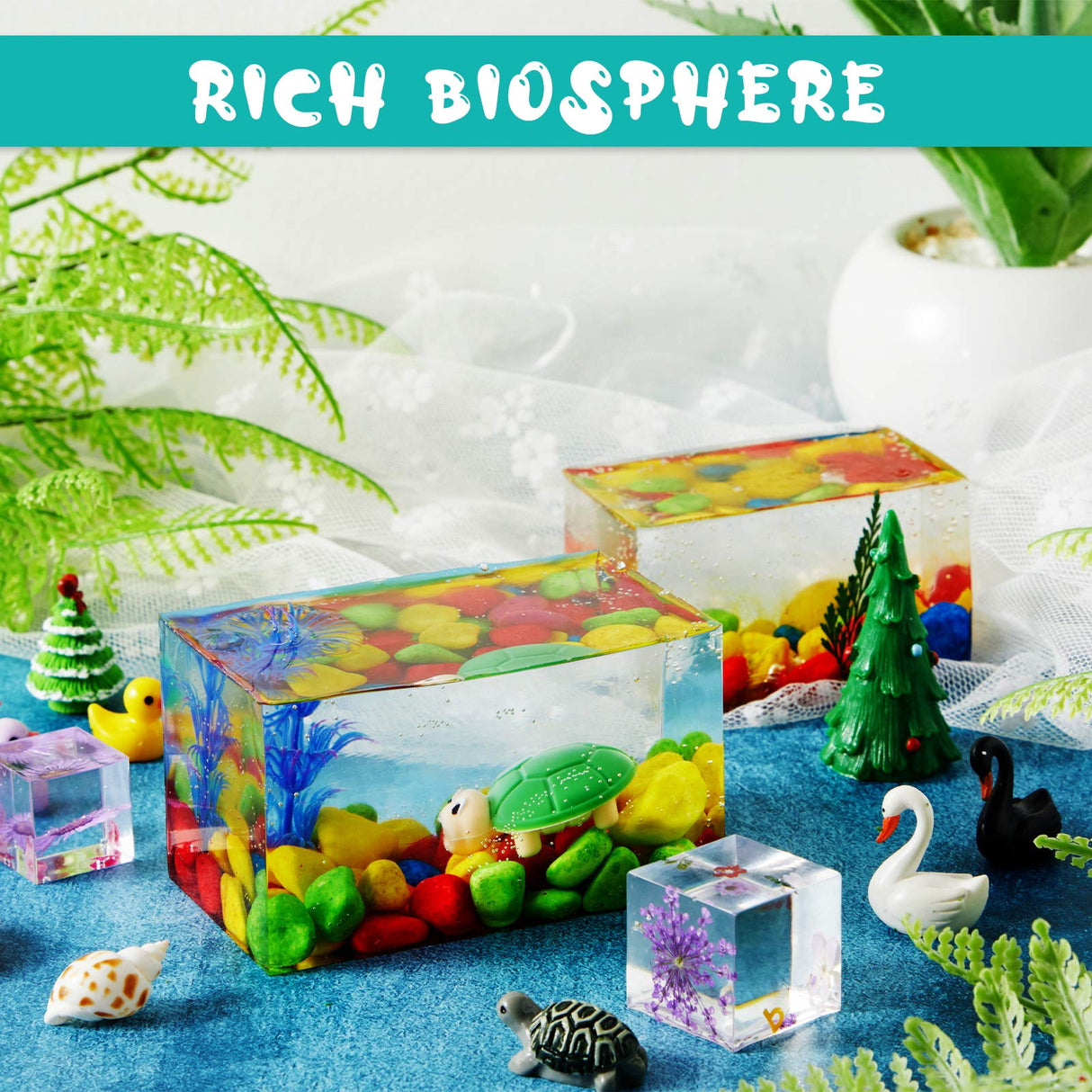 7 Pieces Square Resin Molds Rectangle Resin Molds Candle Mold Cube Casting Molds for Insect Specimen Coaster Flower Pot Candle Soap Jewelry Holder Geiserailie