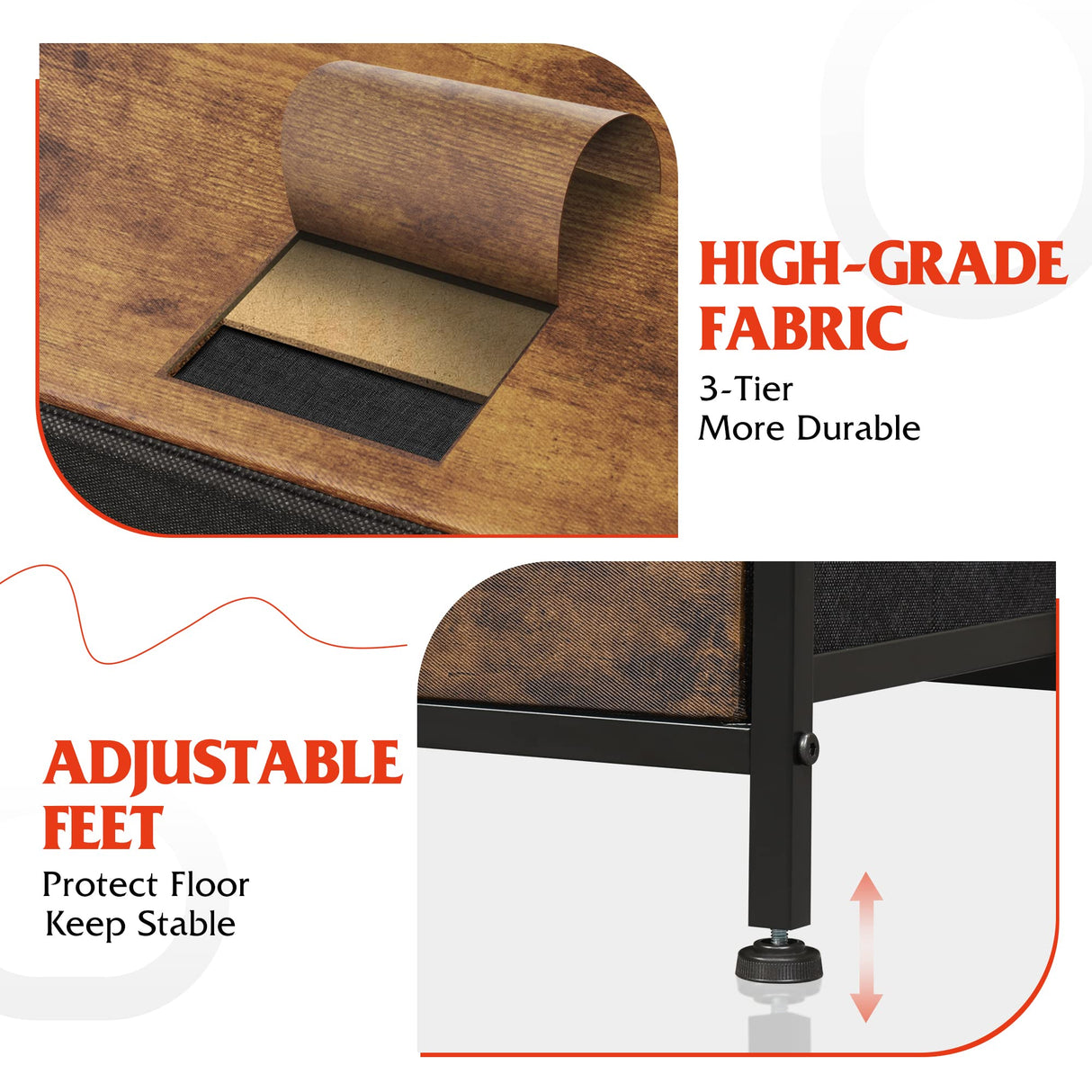 WLIVE Dresser for Bedroom with 8 Drawers, Wide Fabric Dresser for Storage and Organization, Bedroom Dresser, Chest of Drawers for Living Room, WLIVE