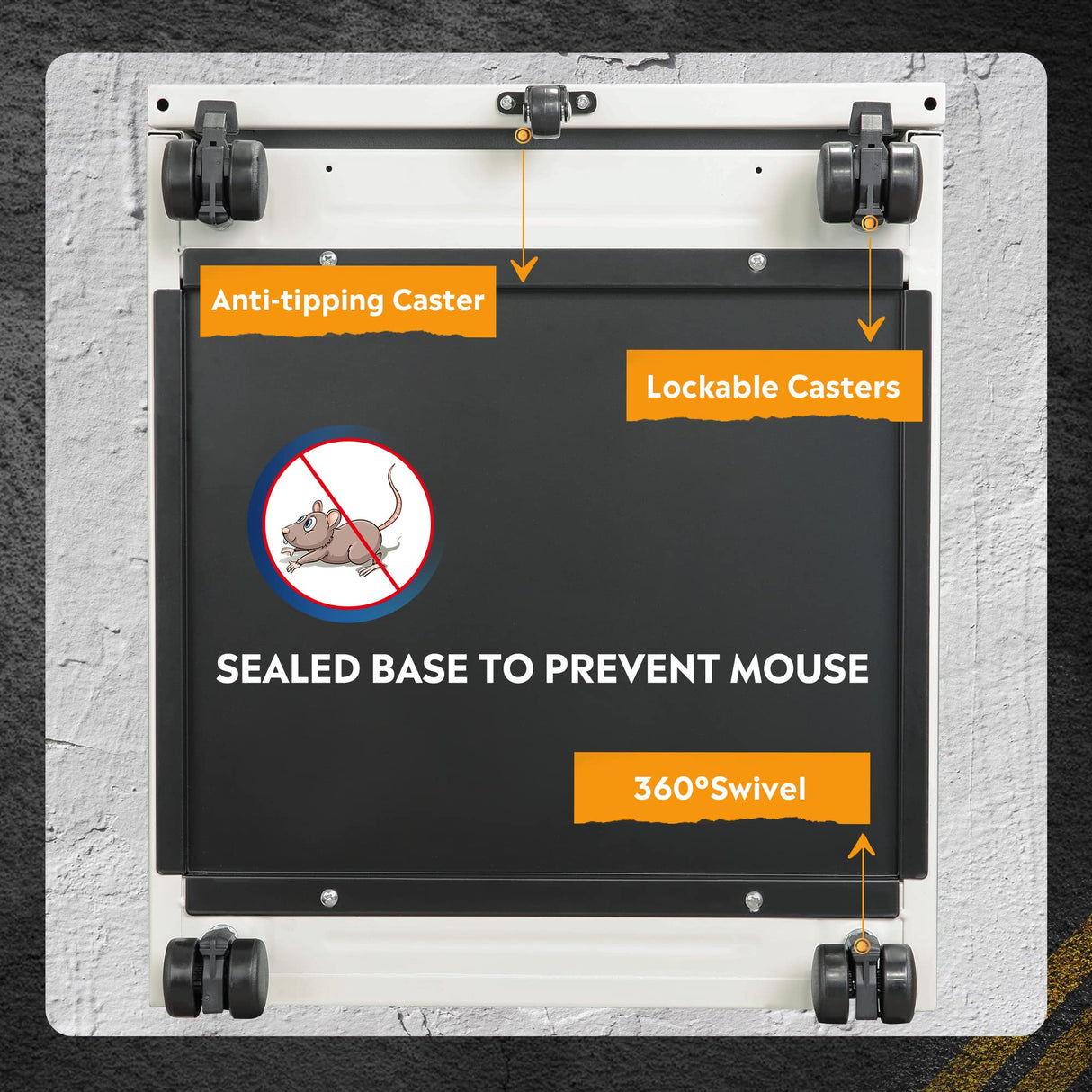 DEVAISE 3-Drawer Mobile File Cabinet (Under Office Desk), Assembled Except Casters, Fits Letter/Standard Sizes, White DEVAISE