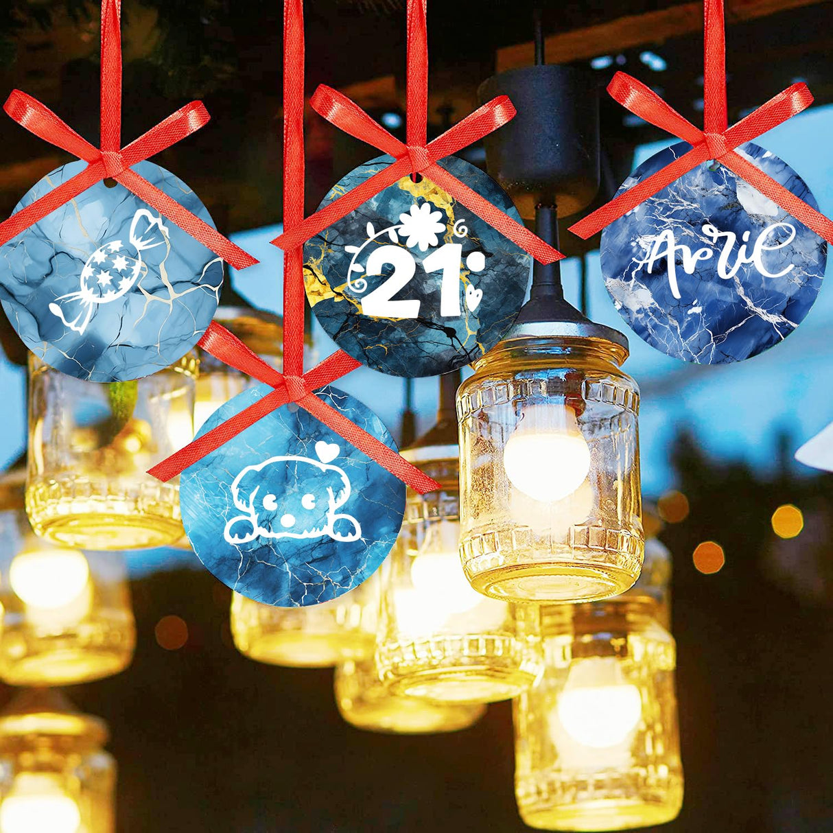 Infusible Transfer Ink Sheets for Heat Press Machine,12x12 Inch Blue Marble Sublimation Transfer Paper for Heat Press Machine, 6 Sheets Lucky Goddness