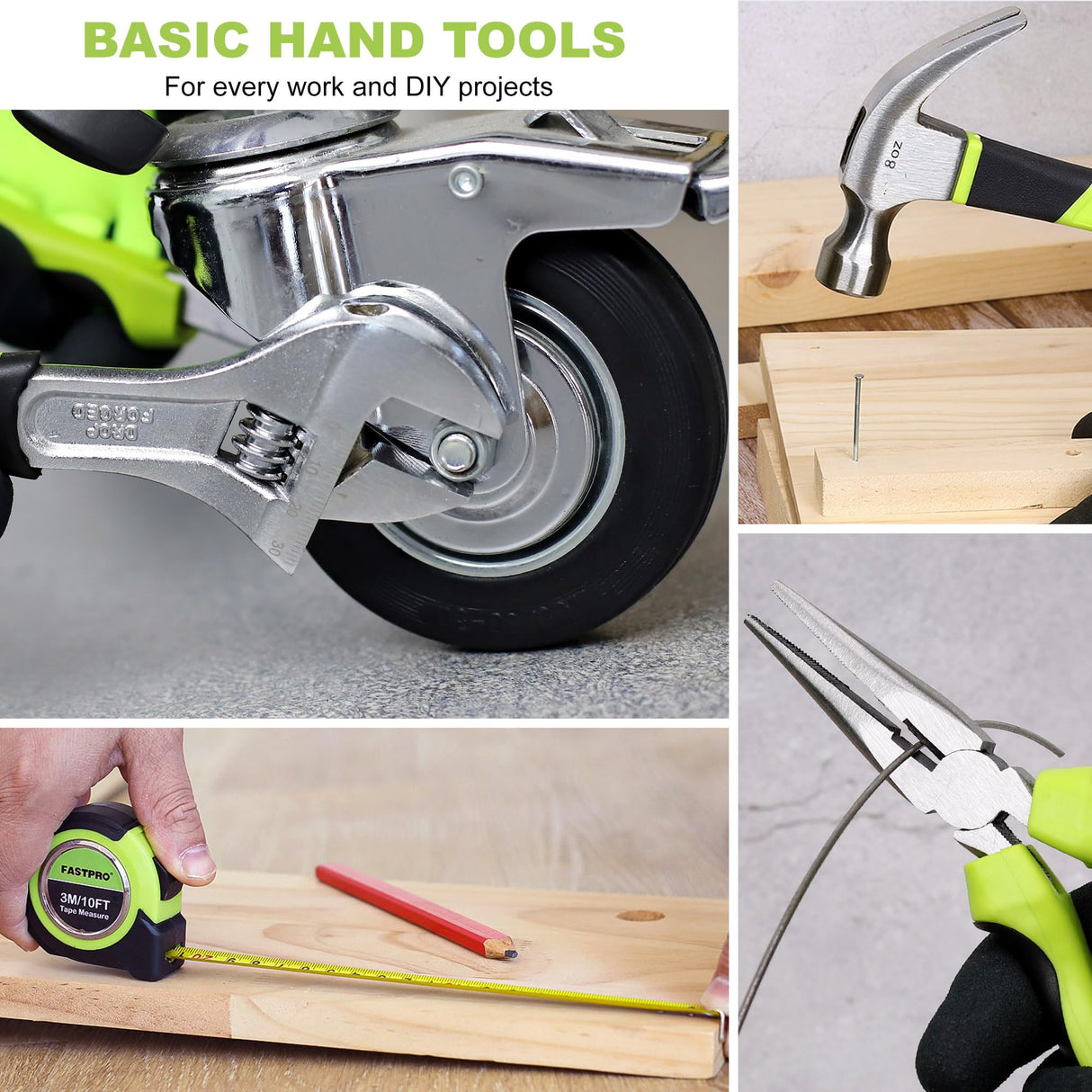 FASTPRO 160-Piece Home Tool kit with Drill, 12V Cordless Lithium-ion Drill Driver and Household Repairing Tool Set with Storage Case, For DIY, Home FASTPRO