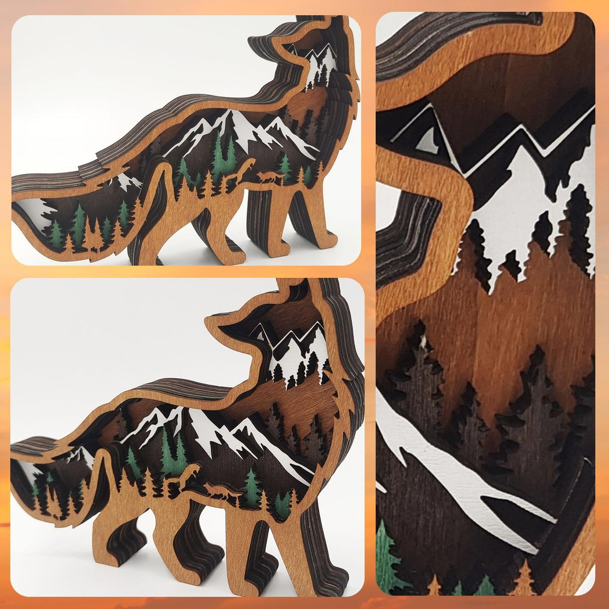 3D Wood Carved Animal Lamp - Warm LED Night Light for Home Decor Drawelry