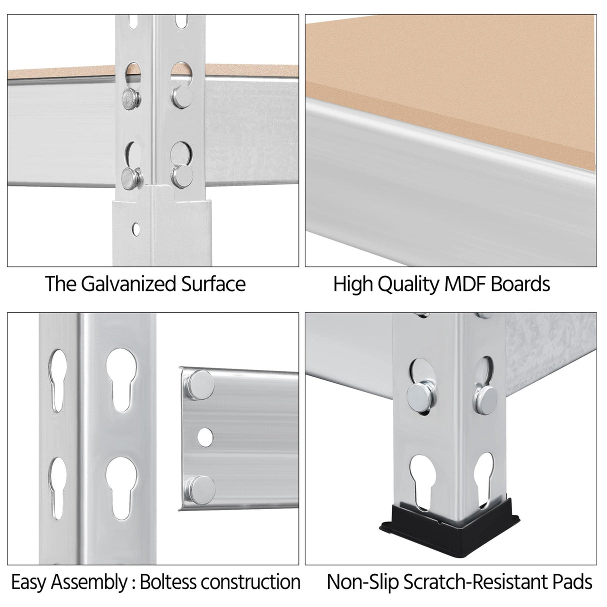 Topeakmart 2 PCS 5-Tier Utility Shelves, Metal Storage Shelves Garage Shelving Unit Adjustable Garage Storage Shelves Storage Racks Heavy Duty Shed Topeakmart