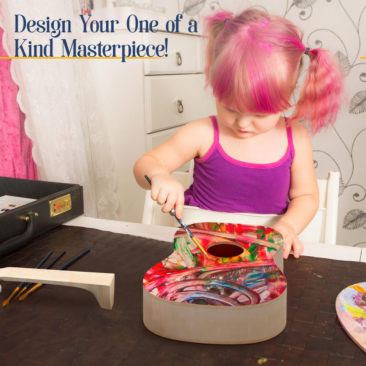 DIY Ukulele Kit Soprano (22inch) Build Your Own Guitar Kit with our Ukuleles Guitar Build Kit. DIY Ukelele Kit has 33 Pieces for all DIY Guitar Kraftex