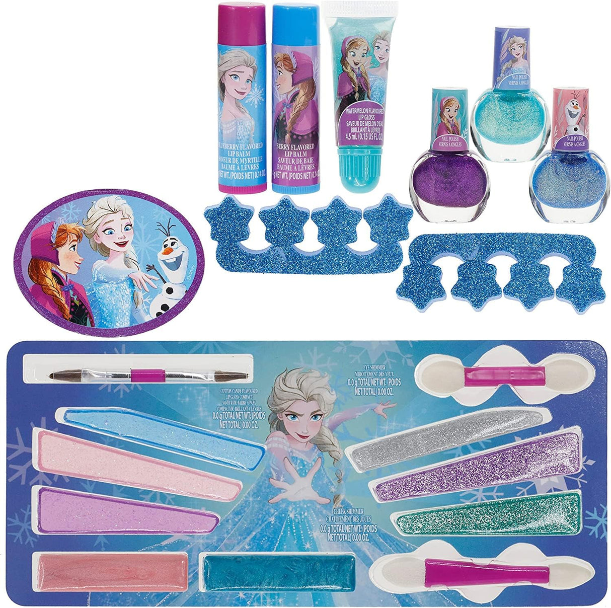 Disney Frozen Train Case Girls Beauty Set, Kids Makeup Kit for Girls, Real Washable Toy Makeup Set, Frozen Gift, Play Makeup, Pretend Play, Party Townley Girl