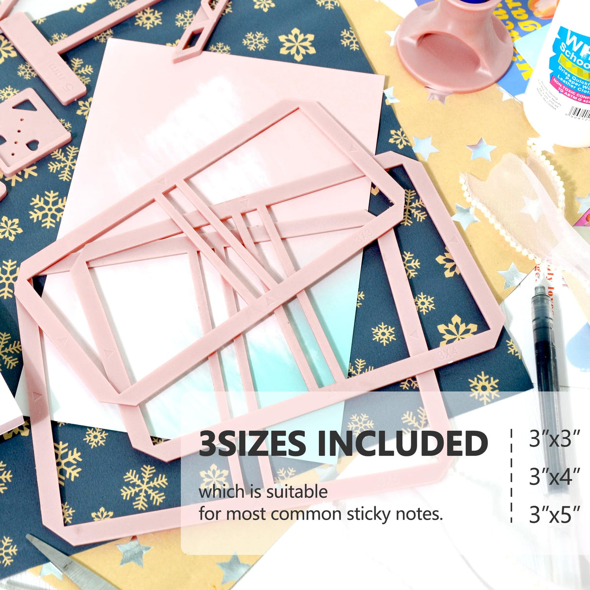 UPTTHOW 9Pcs Bookbinding Easy Scrapbooking Tool for Starter, Complete Great Stencils and Cutter Guide Kit Can Be Made Into Notebook Calender Junk UPTTHOW