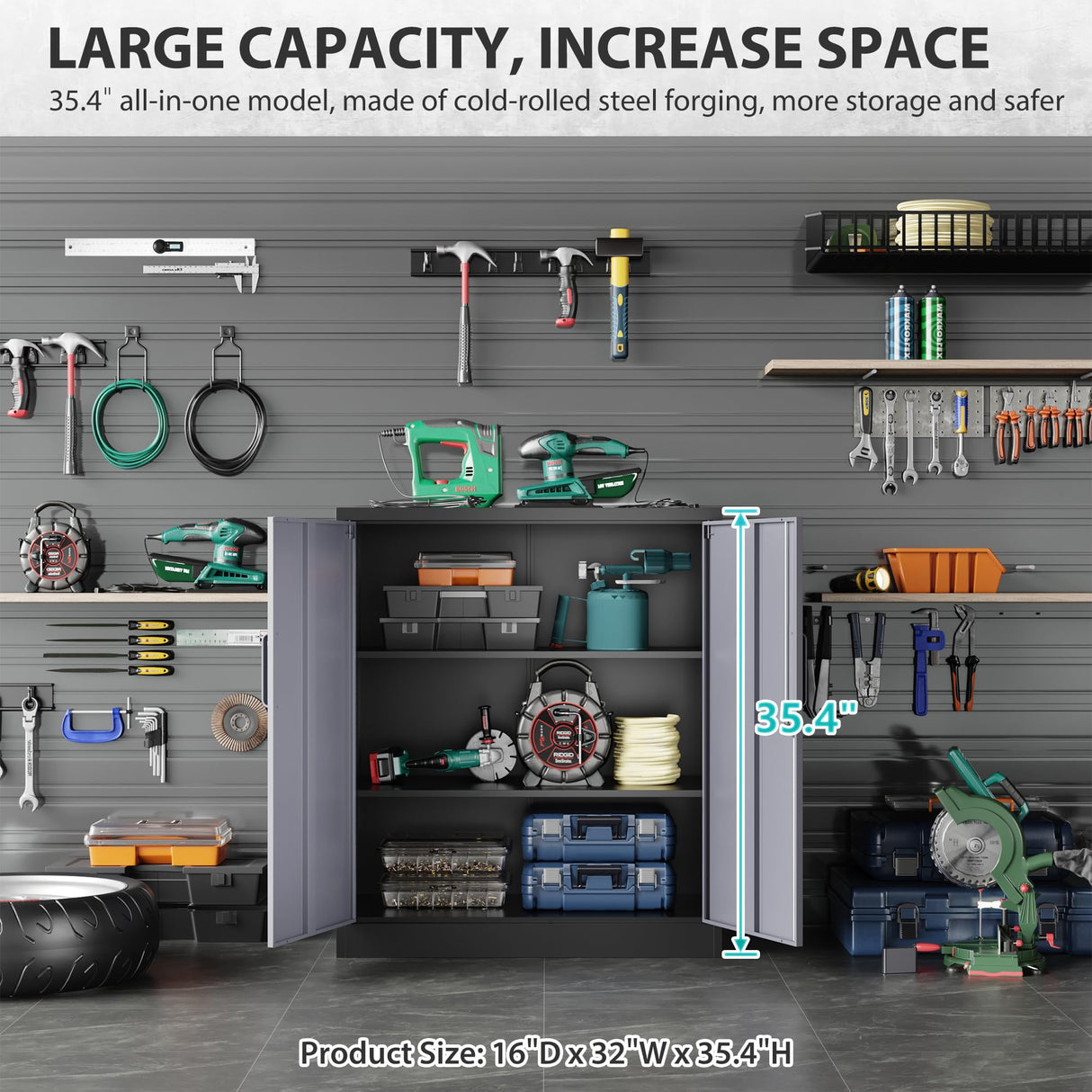 SISESOL Storage Cabinet with Doors and Shelves,Display Cabinet with Glass Doors, Freestanding Kitchen Pantry Cabinet with Glass Doors and Shelves for SISESOL