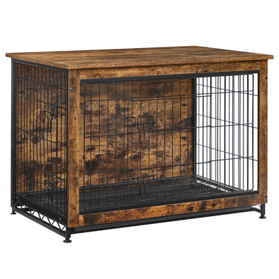 Feandrea Dog Crate Furniture, Side End Table, Modern Kennel for Dogs Indoor up to 70 lb, Heavy-Duty Dog Cage with Multi-Purpose Removable Tray,