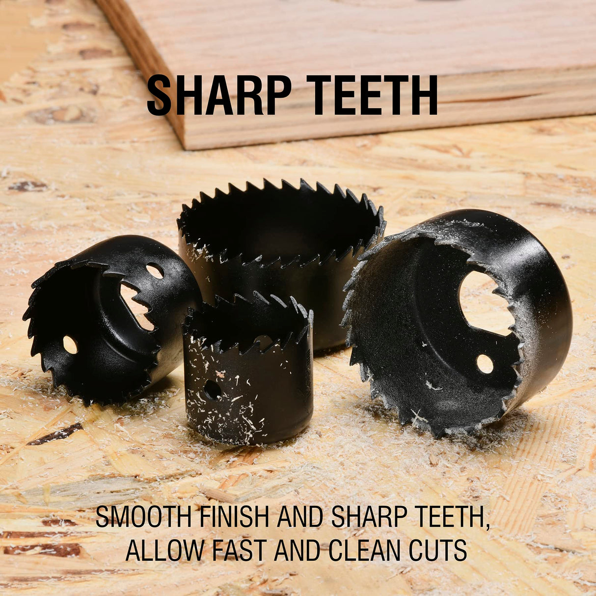 KATA 6PCS Hole Saw Kit 1-1/4" to 2-1/8"(32-54mm) Hole Saw Set in Case with Mandrels and Hex Key for Soft Wood, PVC Board, Plywood KATA