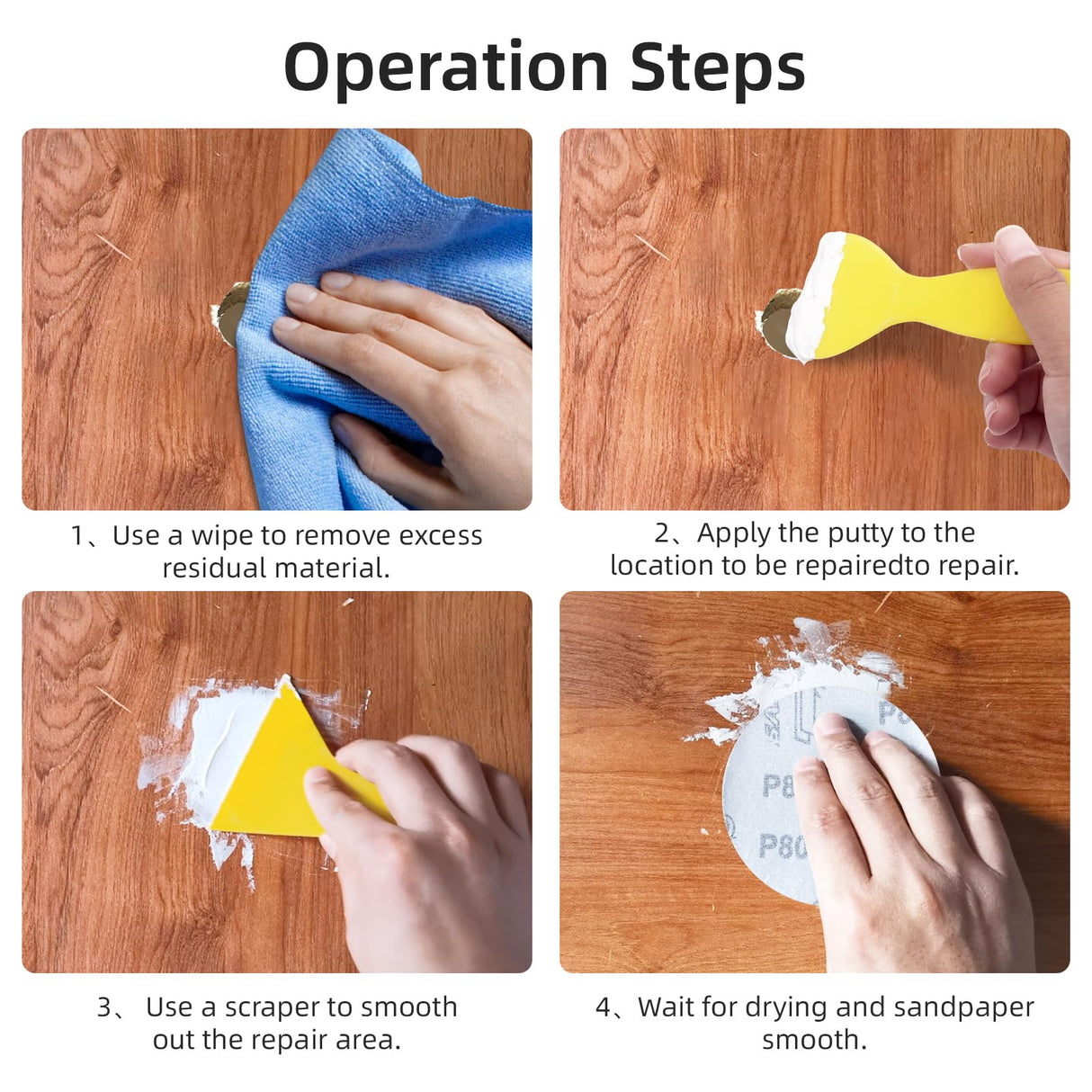 BONCART Wood Filler,Wood Putty,Wood Filler Paintable,Wood Repair Putty Stainable,9.87 Ounce White wood filler,Wood furniture repair kit,Quickly Boncart