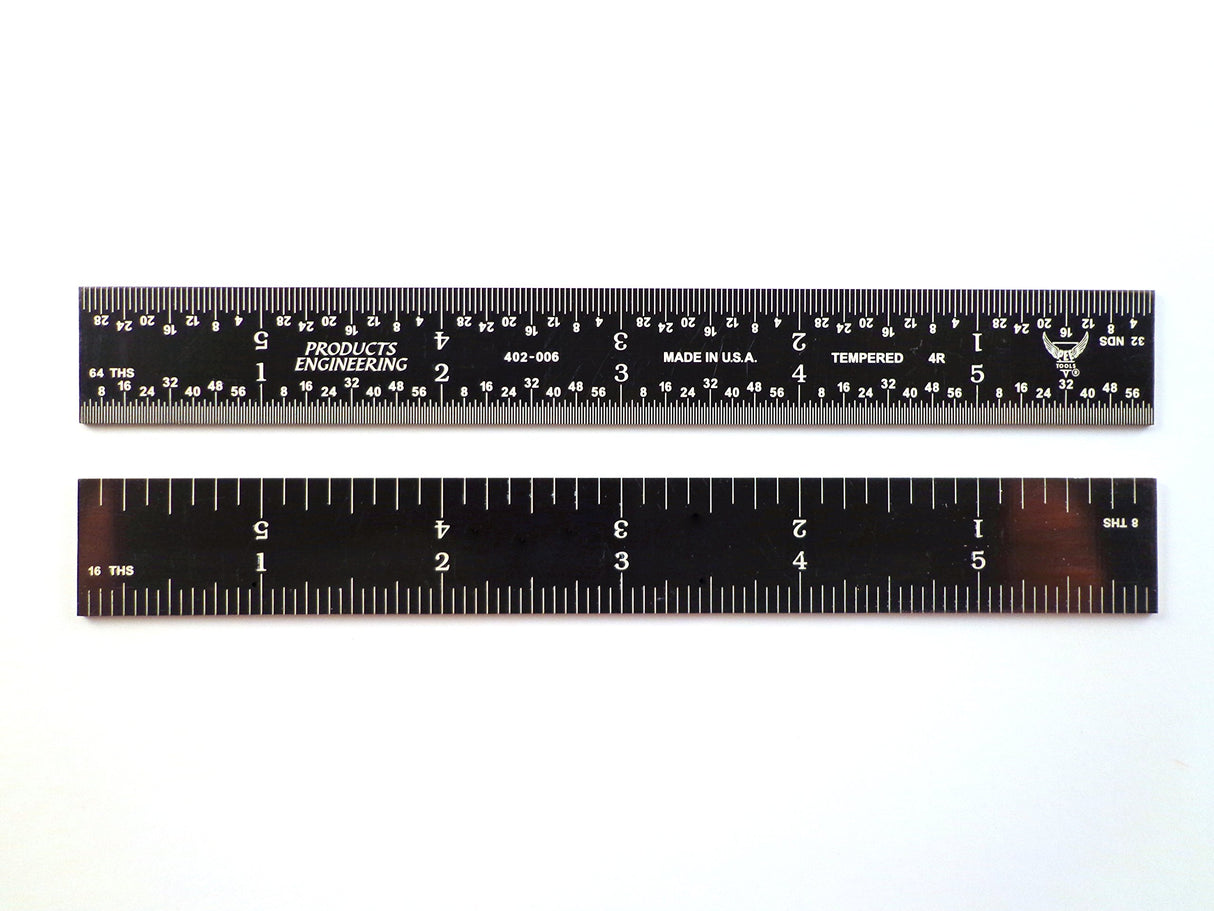 6" EZ Read Rigid Rule Made in USA! 4R Graduation PEC Tools
