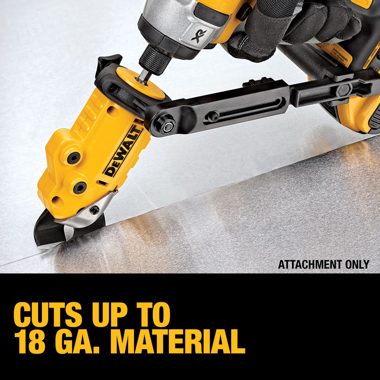 DEWALT Metal Shear/Cutter Drill Attachment, Impact Ready, 360 Degree Pivoting Head, Cuts 18GA Material (DWASHRIR) DEWALT