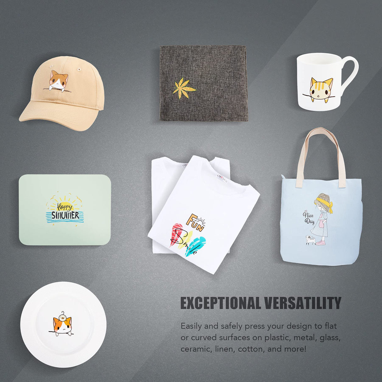 CO-Z Heat Press Machine, 8 in1 Swing Away Flat Plate Cap Mug Press Set, Professional Heat Press for T Shirts Hats Bags Tile More, Shirts Transfer CO-Z