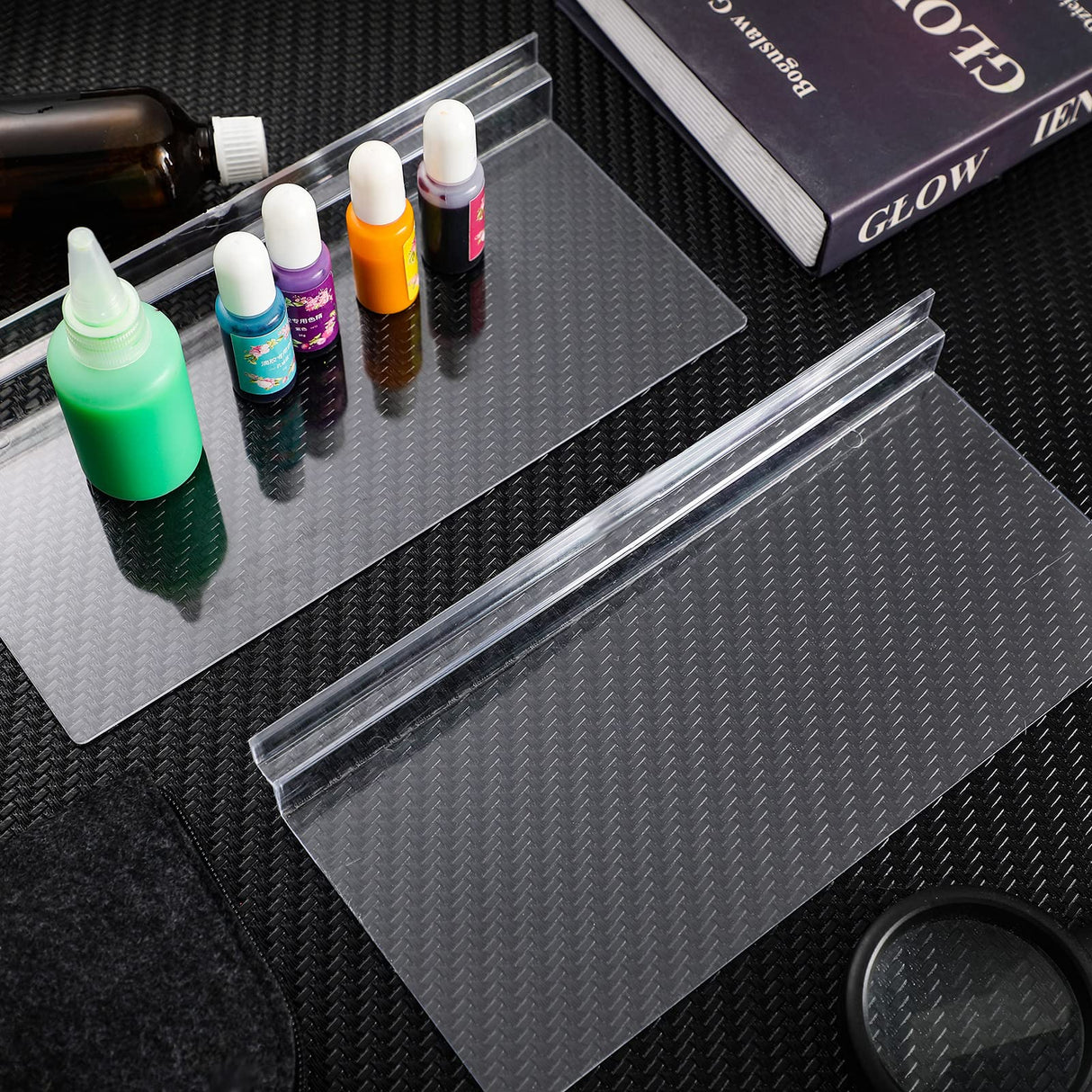 4 x 10 Inch Slatwall Shelves Hanging Slatwall Accessories Clear Slatwall Shelf Plastic Shelves for Wall, Home Shoe Stores Boutiques Supplies (Clear, Kathfly