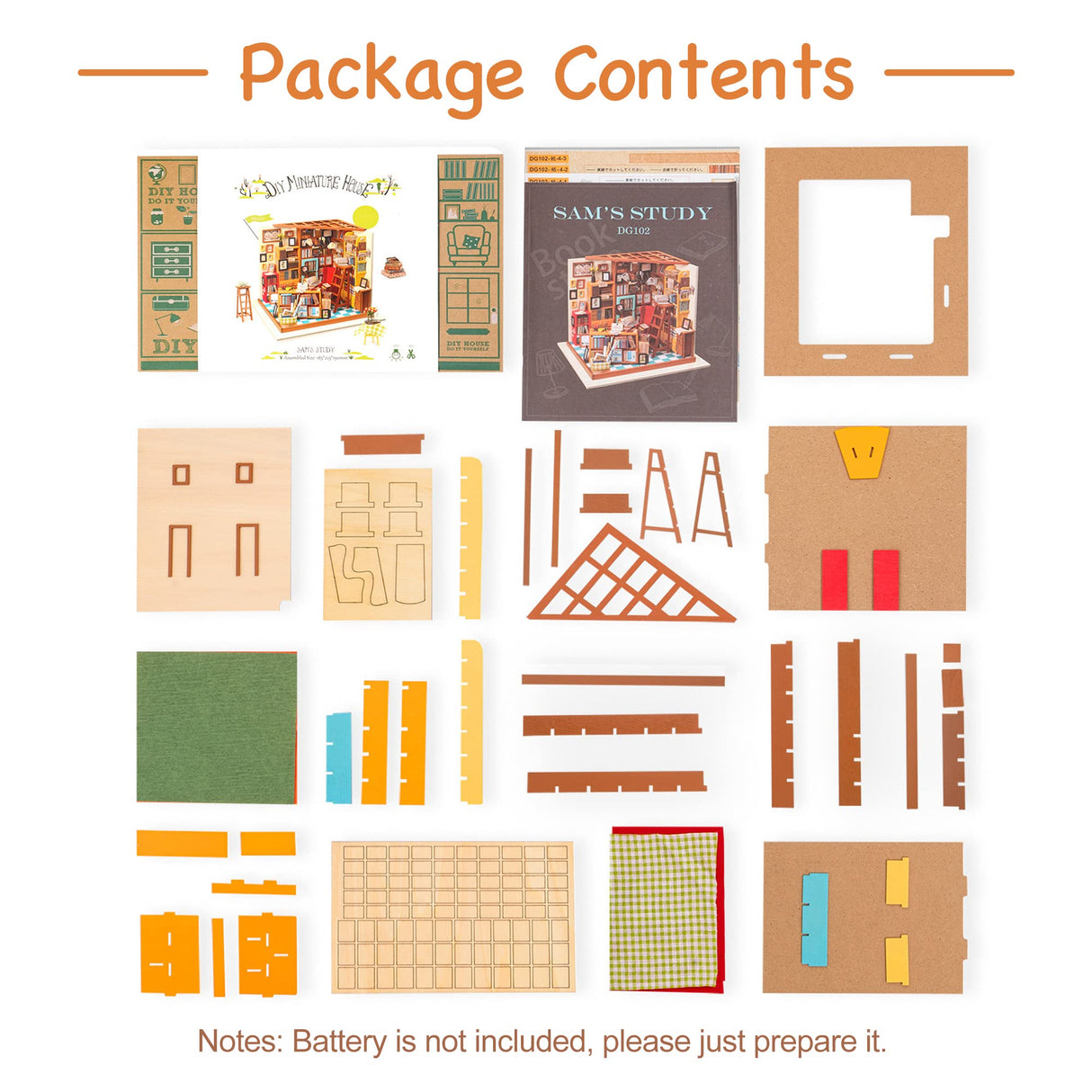 ROBOTIME Dollhouse Kit Miniature DIY Library House Kits Best Birthday Gifts for Teens ROBOTIME