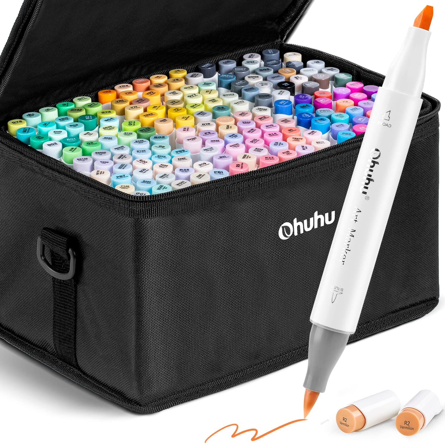 Ohuhu Alcohol Brush Markers 168-color Art Marker Set Double Tipped Alc –  WoodArtSupply