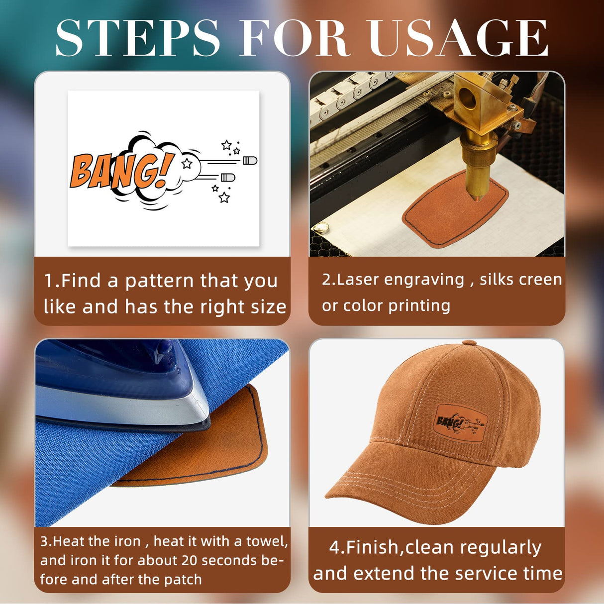 60 Pcs Blank Leatherette Hat Patches with Adhesive Rustic Leatherette Rounded Rectangle Patch Faux Leather Patches for Hats Costumes Fabric Repair Dunzy