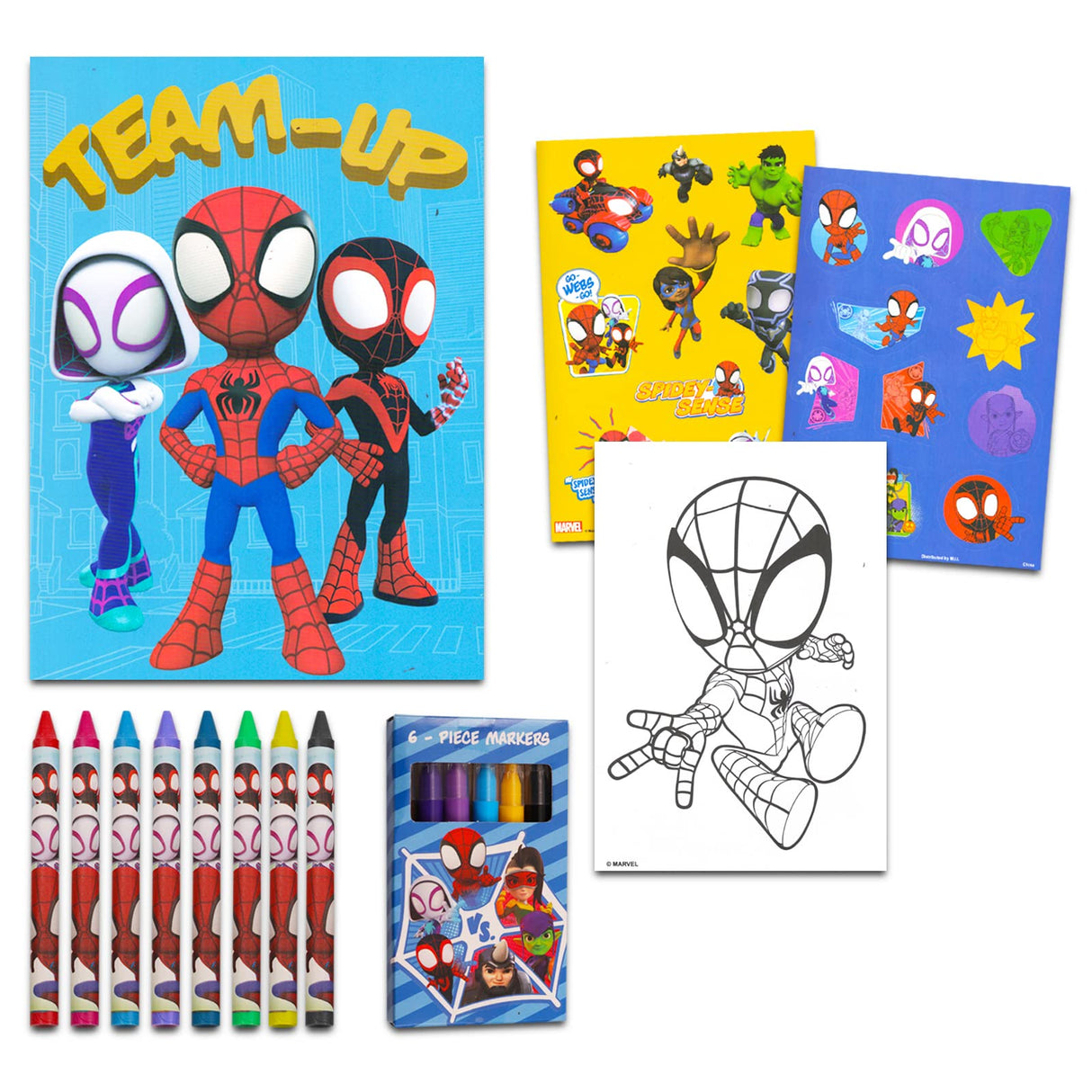 Spidey and His Amazing Friends Ultimate Activity Set - Spiderman Art Bundle with Coloring Pages, Stickers, Coloring Utensils, and More | Spidey Marvel