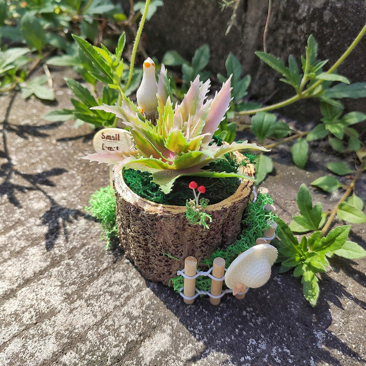 FUNSHOWCASE Small Tree Stump Flower Pot Silicone Mold for Epoxy Resin Concrete Clay Succulent Planter Ashtray Candle Holder 2.8x2inch FUNSHOWCASE