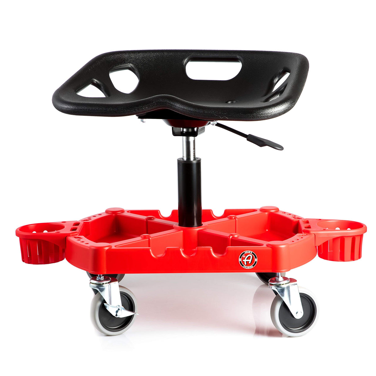 Adam's Polishes Pro Rolling Stool, Car Detailing Stool Chair, Shop Stool with Wheels, Garage Organizer, Tool Organizer Tray, Adjustable Height for Adam's Polishes
