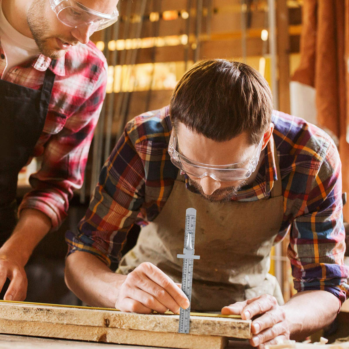 6 Inch 15 cm Pocket Ruler Flexible Precision Stainless Steel Ruler with Detachable Clips Stainless Steel Pocket Clip Scale Gauge Ruler Metric British Frienda