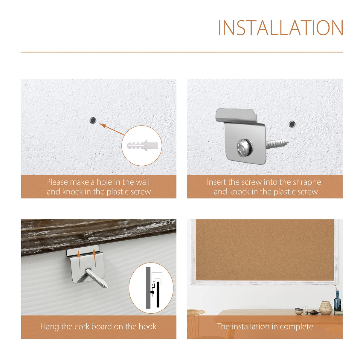 Board2by Cork Board Bulletin Board 24 x 18 Inches, White Wood Framed Corkboard, Office Board for Wall Decorative, Large Wall Mounted Notice Pin Board Board2by