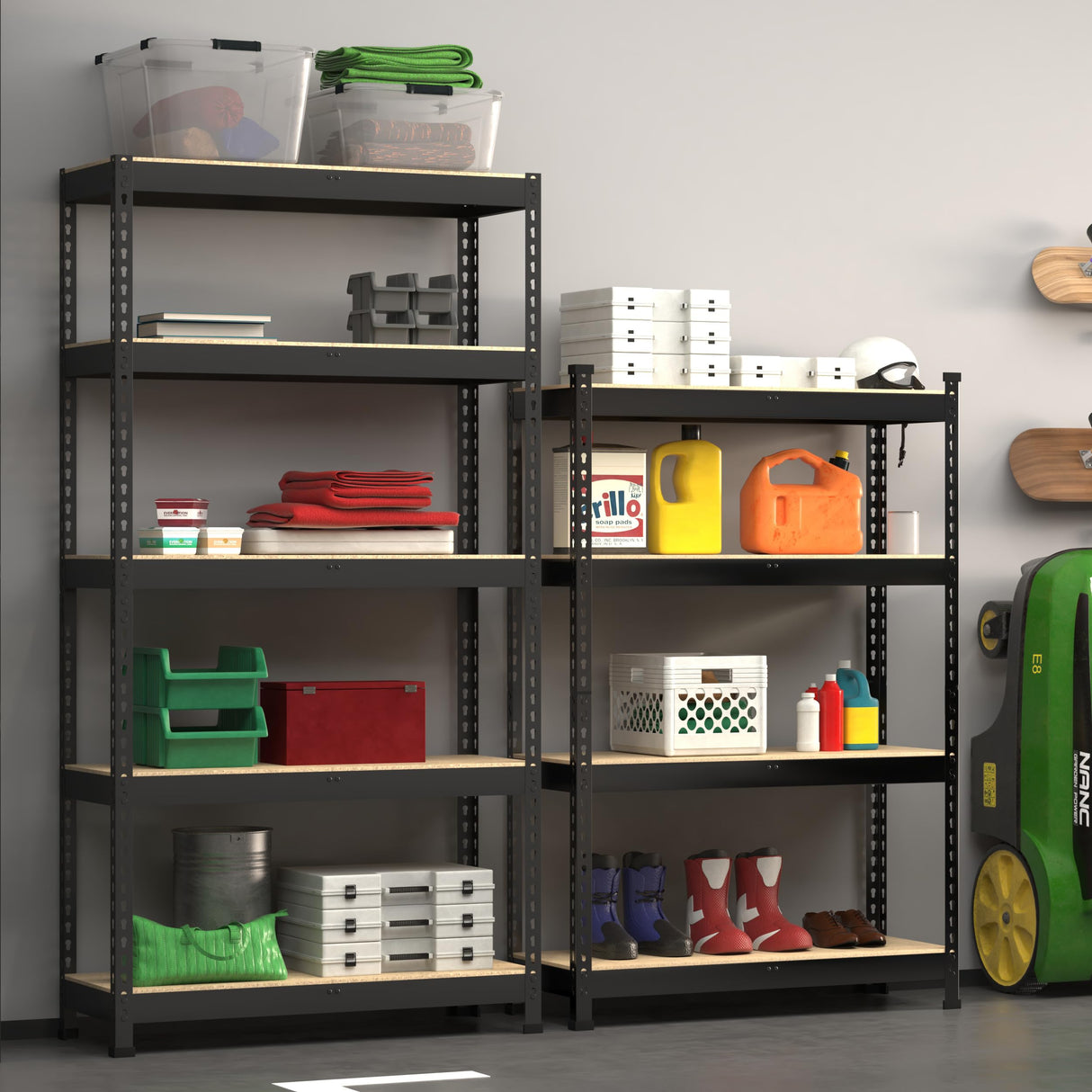 PrimeZone 4 Tier 36" W x 16" D x 55" H Storage Shelves - Adjustable Garage Storage Shelving, Heavy Duty Metal Storage Utility Rack Shelf Unit for PrimeZone