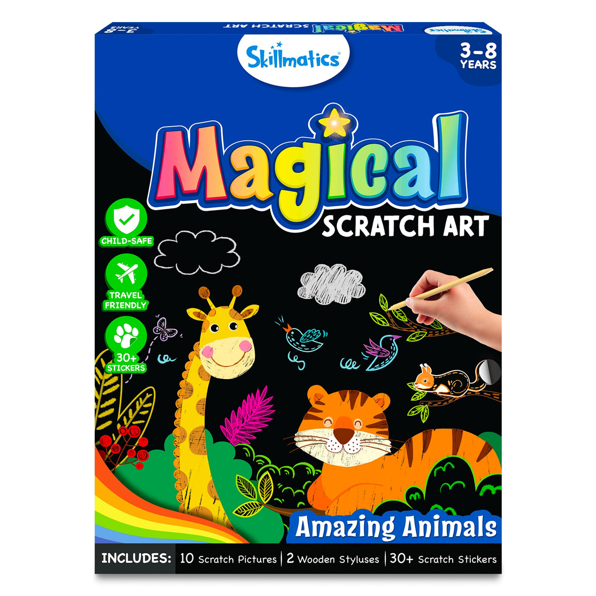 Skillmatics Dot It & Magical Scratch Art Book Bundle Animals Theme Bundle, Art & Craft Kits, DIY Activities for Kids Skillmatics