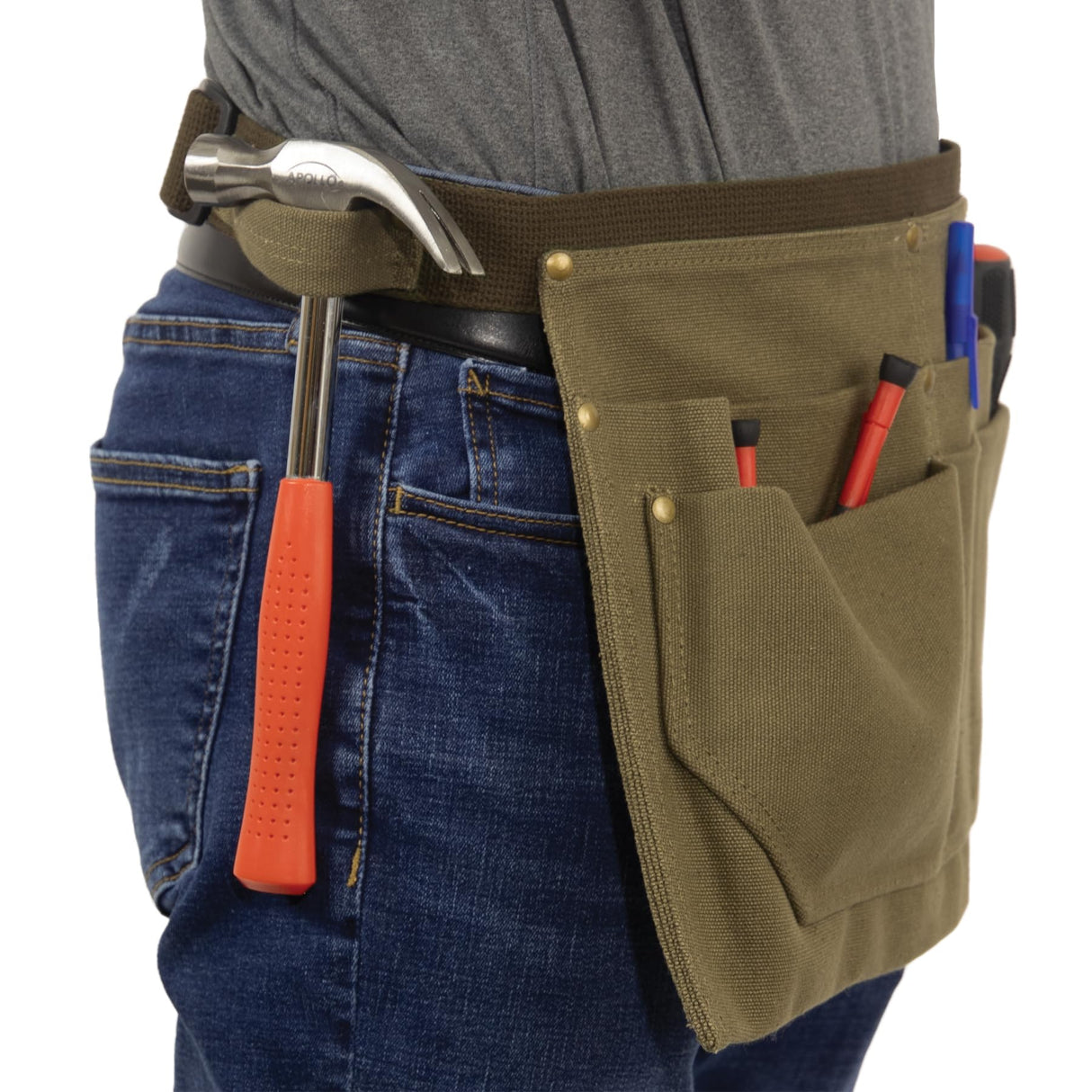 Rothco Canvas Waist Work Apron Adjustable Half Apron for Tools, Olive Drab Rothco