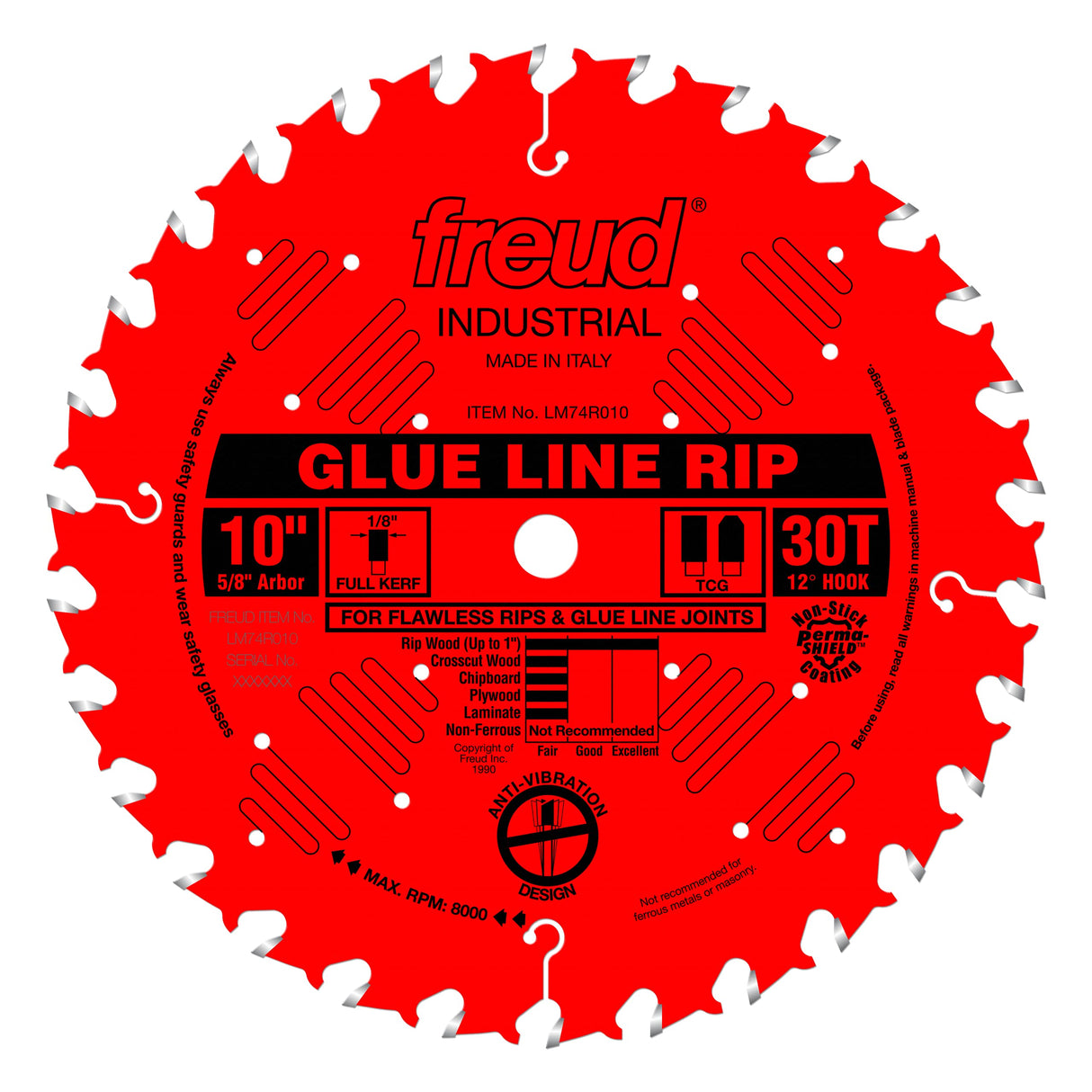 Freud LM74R010: 10" Industrial Glue Line Ripping Blade Freud