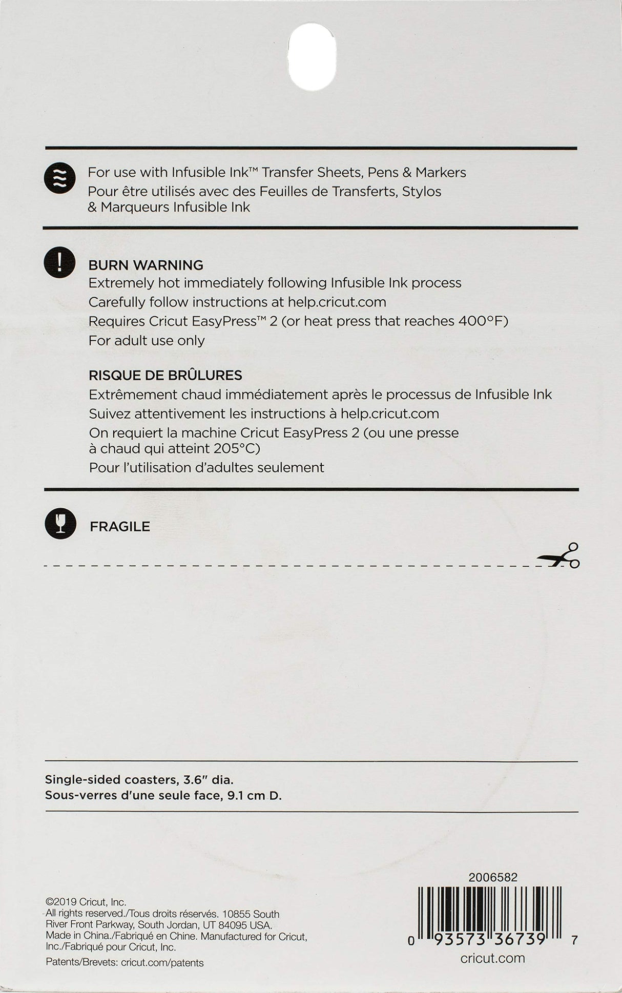 Cricut Coaster Blanks, Ceramic Infusible Ink, White Cricut