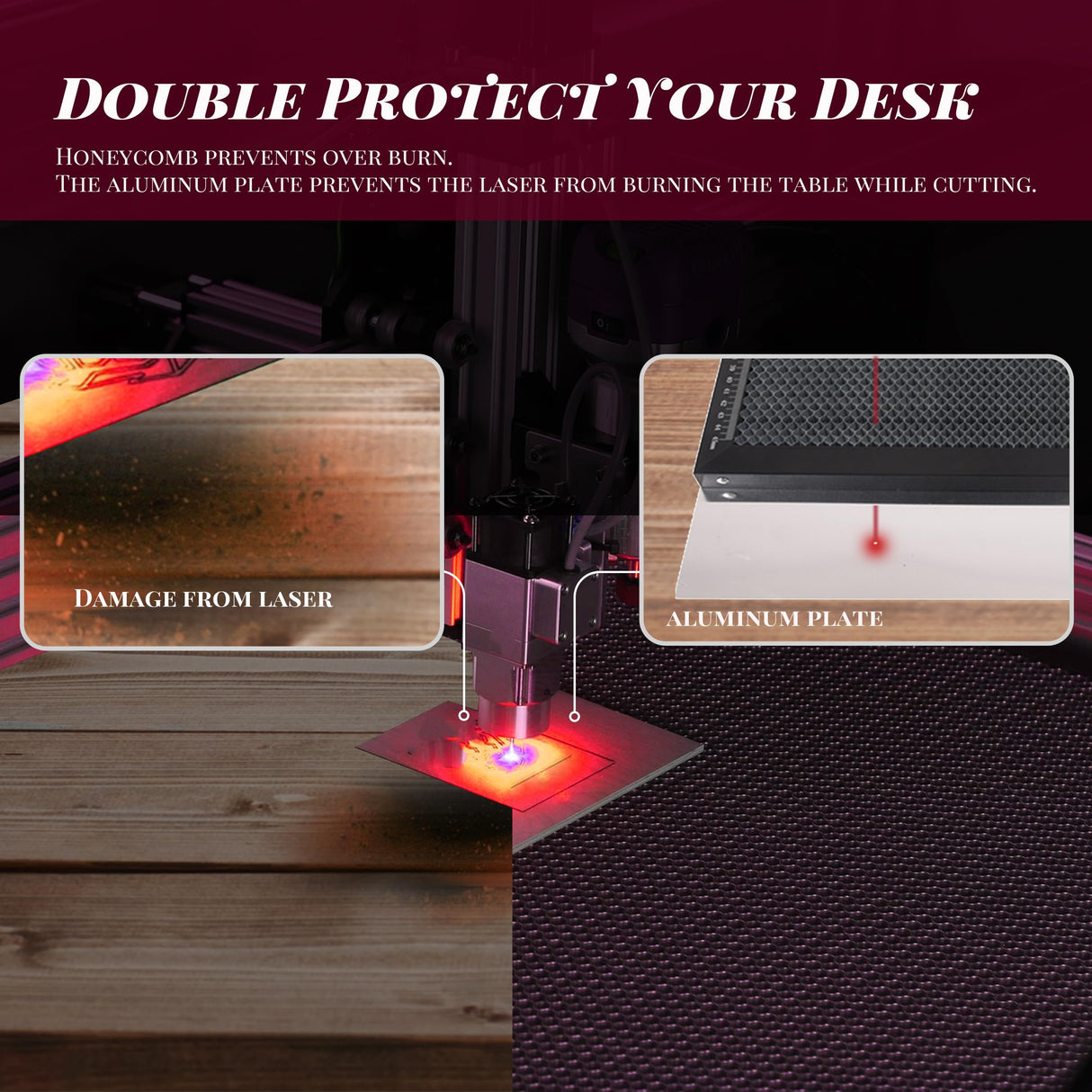 Doppy Laser Bed, Honeycomb Laser Bed 21.26” x33.46”x 0.87" Honeycomb Working Table for CO2 or Diode Laser Engraver Cutting Machine, Honeycomb Working Doppy