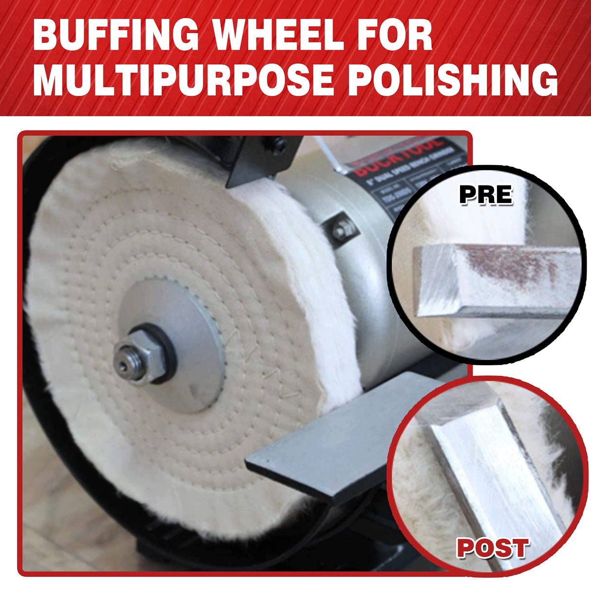 BUCKTOOL 8 inch Dual Speed Bench Grinder & Buffer, Professional Low High Speed Bench Grinder Buffer with Cast Iron Base TDS-200DS Bucktool