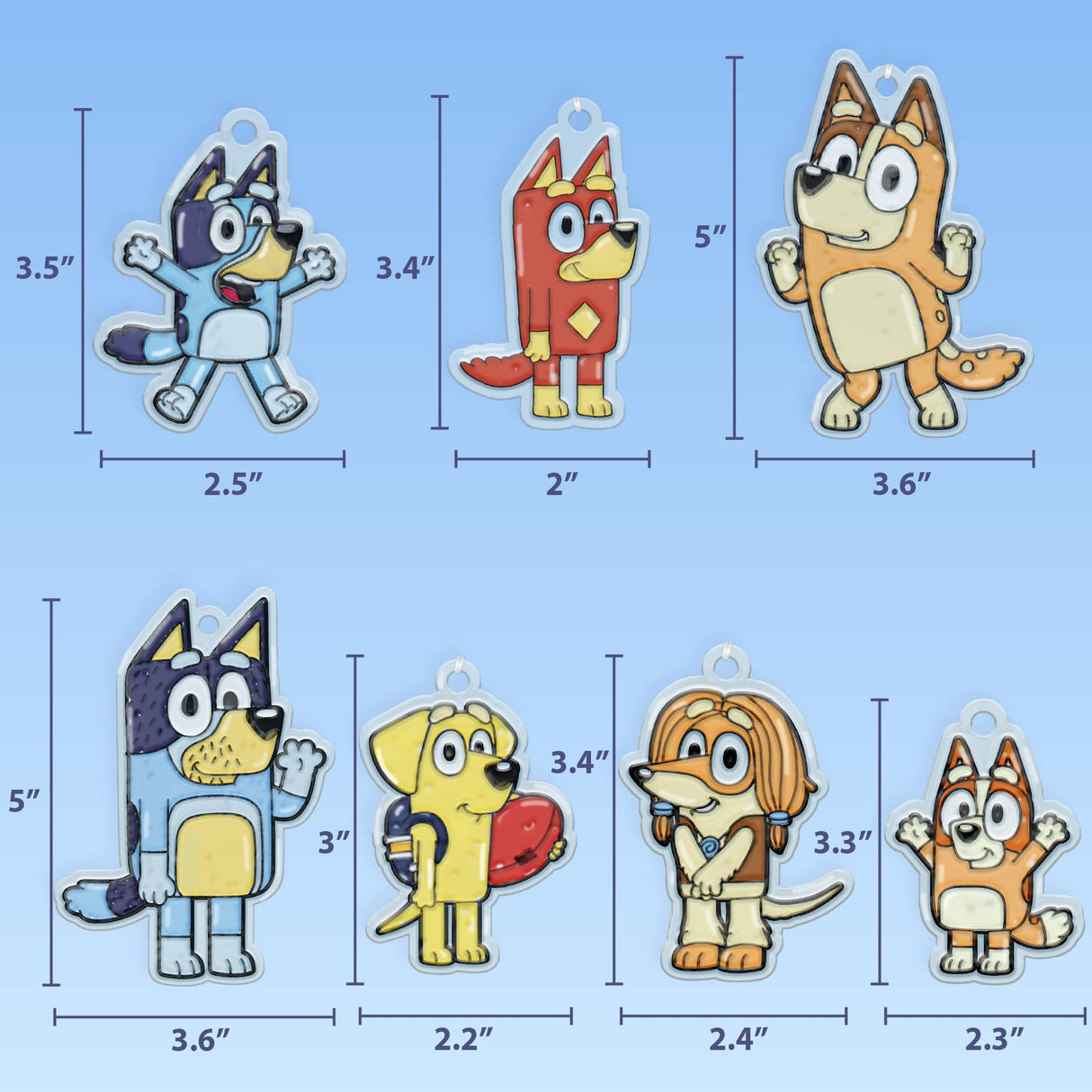 Bluey Window Art Suncatchers Kit for Kids to Paint, Great at-Home Craft Activity or Birthday Party Idea, Toys for Ages 3, 4, 5, 6 Bluey