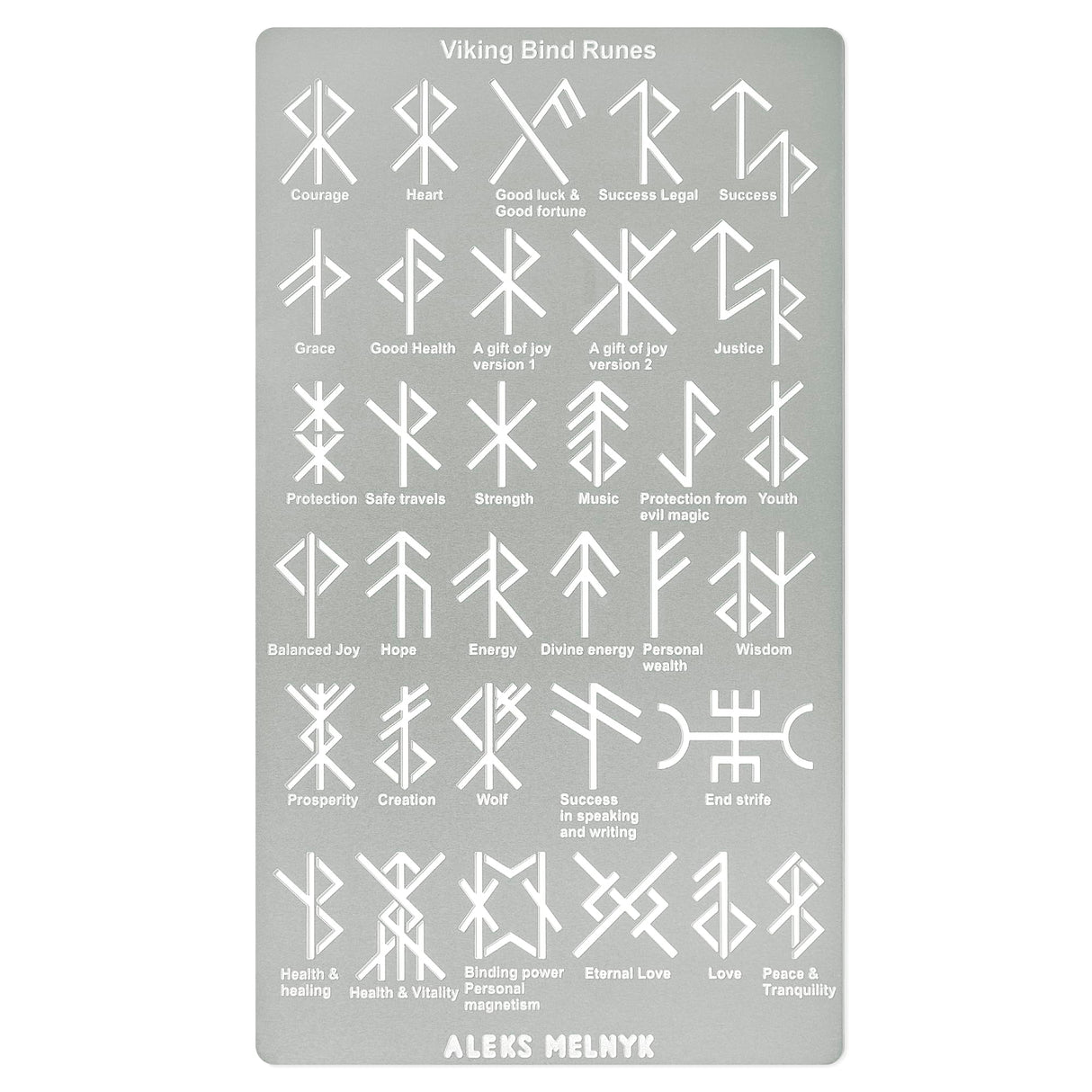 Aleks Melnyk No.412 Metal Stencil, Viking Bind Runes Generator, Bindrune, Ancient Alphabet, Sigil Magic Alphabet Stencil 1 PC, Letter Template for Aleks Melnyk