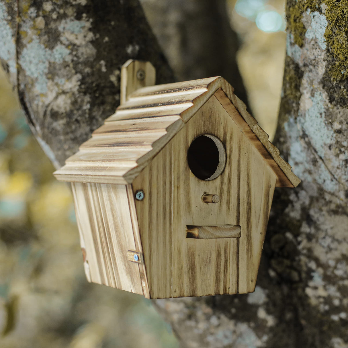 Bird House Bird Houses for Outside with Pole Wooden Bird House for Finch Bluebird House Cardinals Hanging Birdhouse Clearance Garden Country Cottages NATUREYLWL