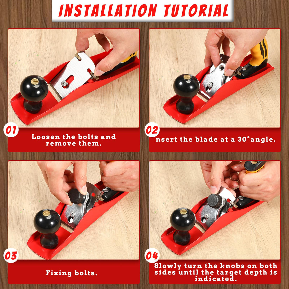 Lanties Hand Planer with 2 Inch Blade Adjustable Smoothing Wood Plane Universal Bench Plane for DIY Door Installation Woodworking Trimming Lanties