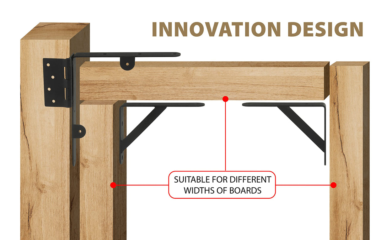 Anti Sag Gate Kit and Gate Latch - Gate Corner Bracket with Gate Hinges Heavy Duty for Wooden Fences-No Sag Gate Corner Brace Bracket for Doors, TANIVO